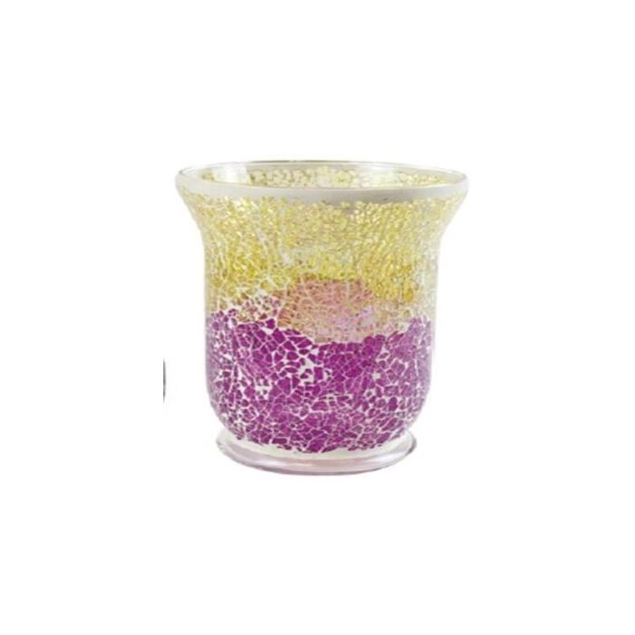 Yankee Candle Purple and Gold Crackle Jar Holder-1